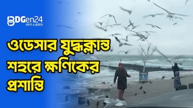 যুদ্ধের ক্লান্তি ভুলতে হিমায়িত সমুদ্রতীরে ইউক্রেনবাসী