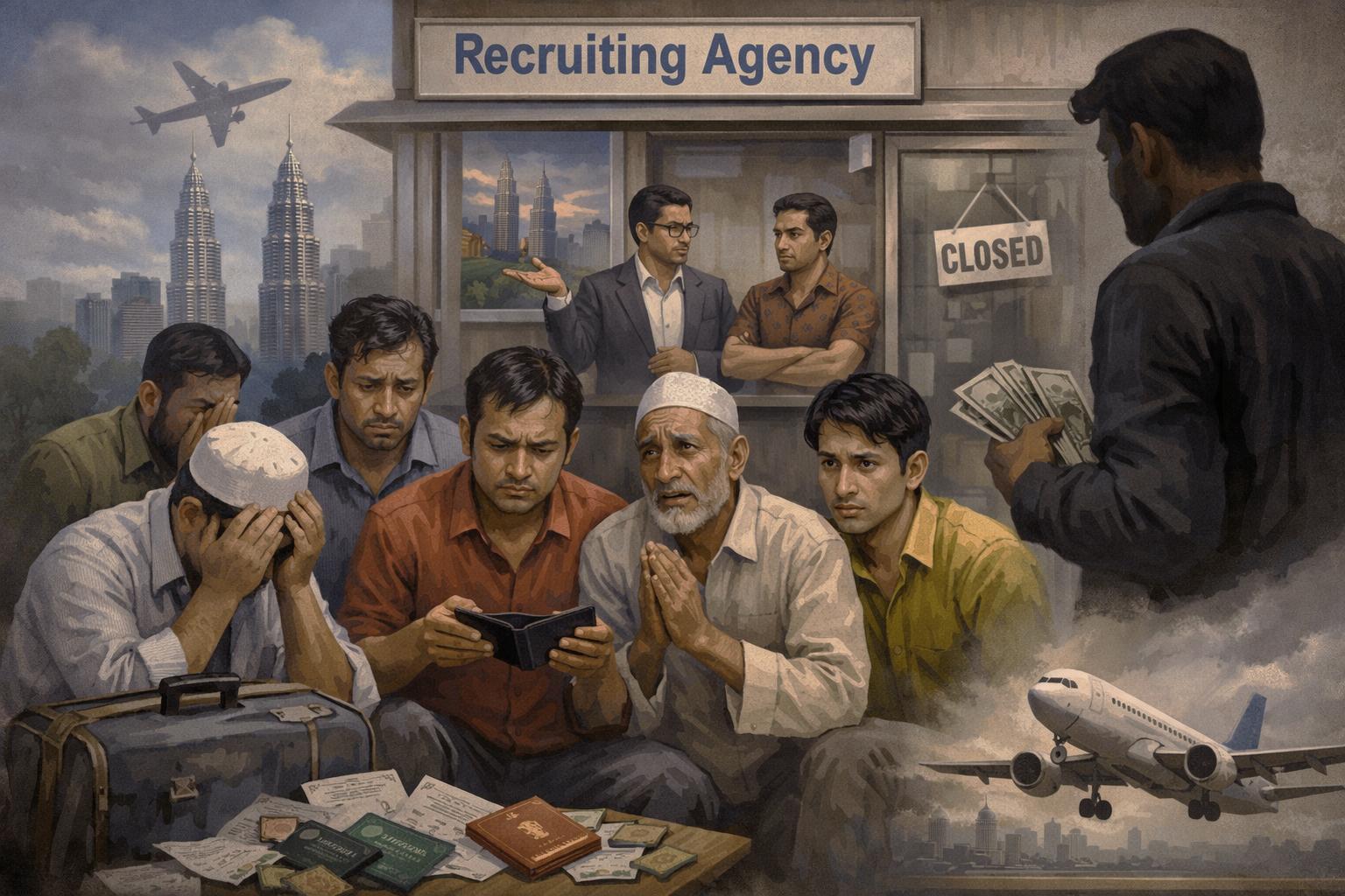 মালয়েশিয়ায় পাঠানোর কথা বলে প্রতারণা, দুই রিক্রুটিং এজেন্সির বিরুদ্ধে অভিযোগ ১০ ভুক্তভোগীর